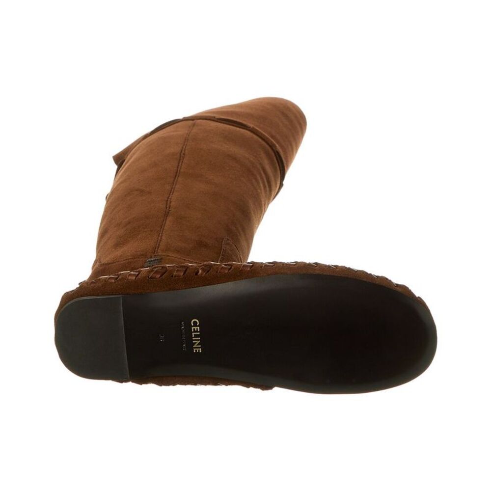 Celine Marlou Suede Over-The-Knee Boot, Brown - Picture 4 of 5
